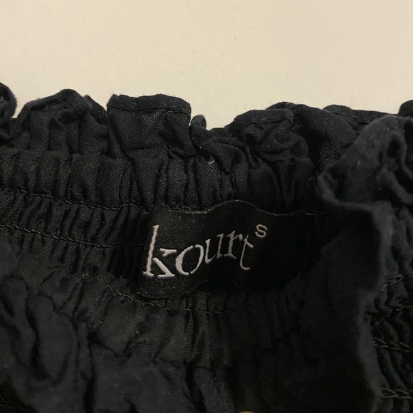 Kourt Portia Linen Blend Smocked Bodice Mini Dress, Black - Picture 2 of 4